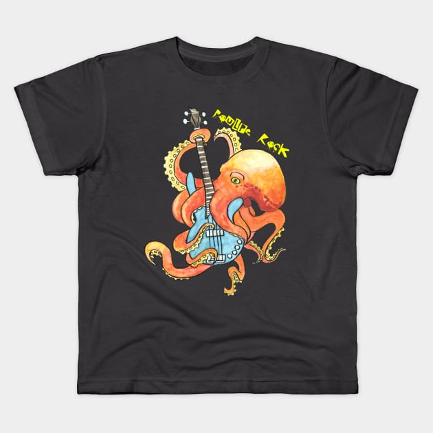 Octopus rock Kids T-Shirt by Créa'RiBo